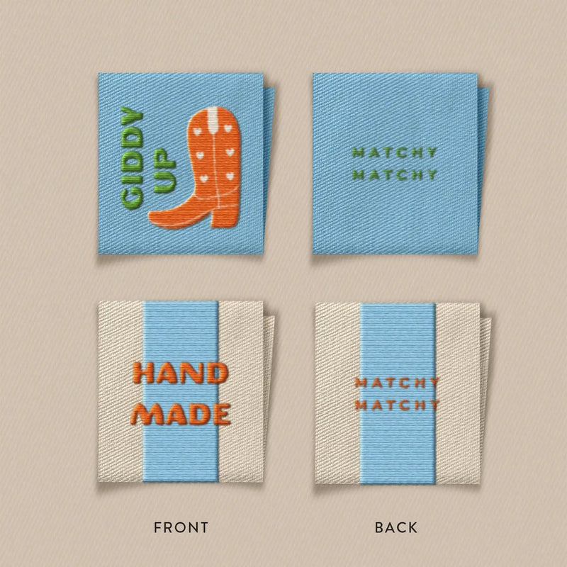 Matchy Matchy: Hand Made Cowboy Boot Square Garment Labels