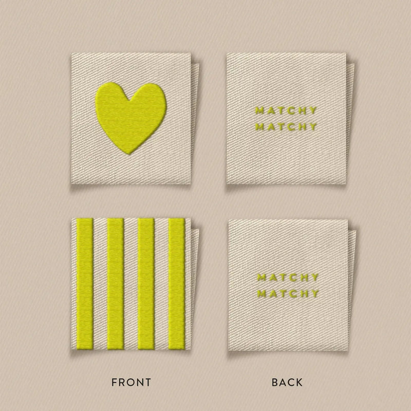 Matchy Matchy: Citron Heart and Square Garment Labels