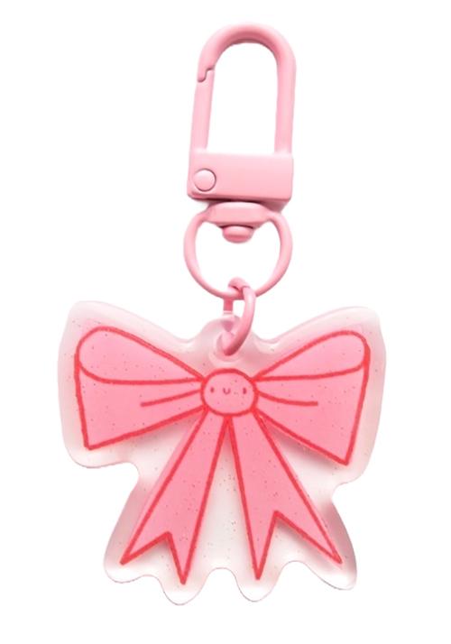 Lizzy House Zipper Pulls - Glitter Pink Bow