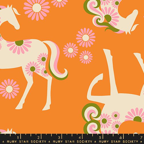 CANVAS Carousel: Fancy Horse in Burnt Orange