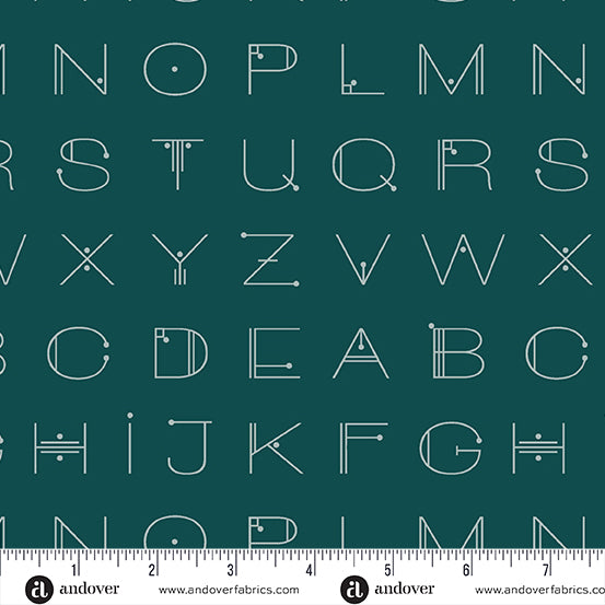 Scrawl: Deco Letters in Deep Teal