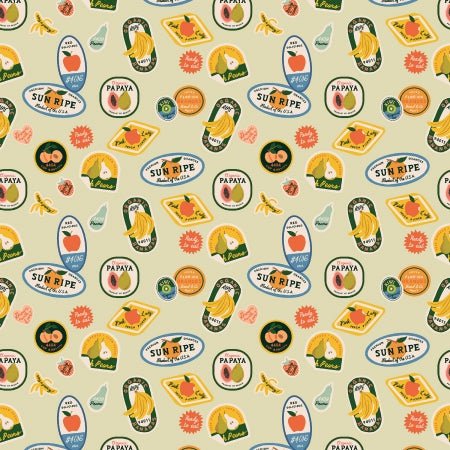 Orchard: Fruit Stickers in Khaki