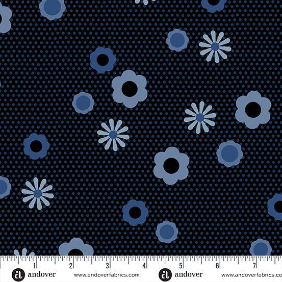 Birdie: PIn Dot Posey in Indigo