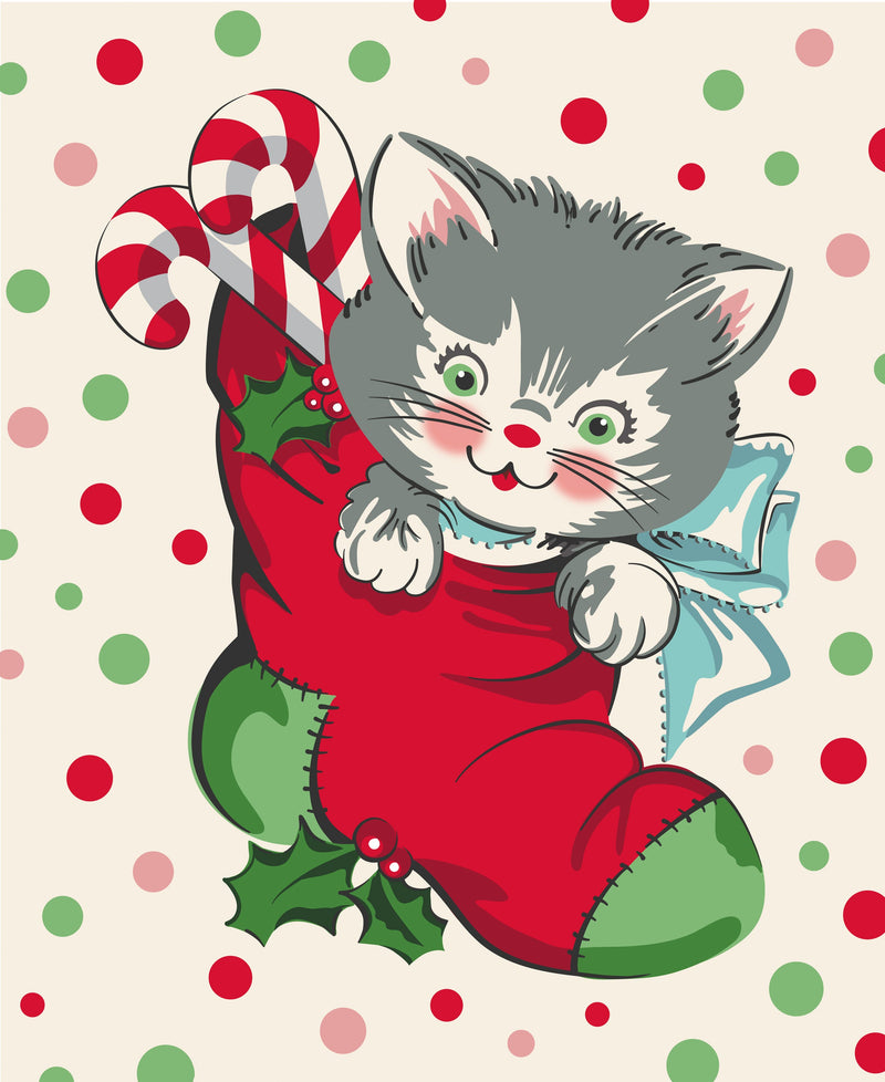 Kitty Christmas: Panel Print 36" by 44"