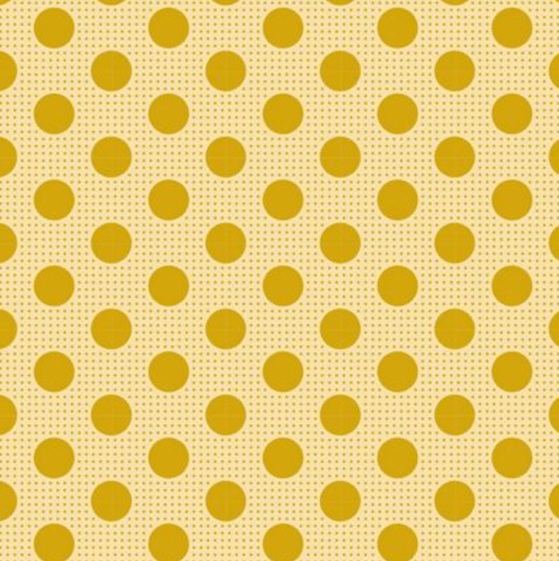 Tilda: Medium Dots in Flaxen Yellow