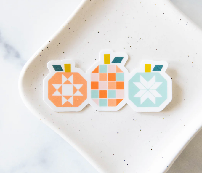 Vinyl Sticker: Patchwork Pumpkins