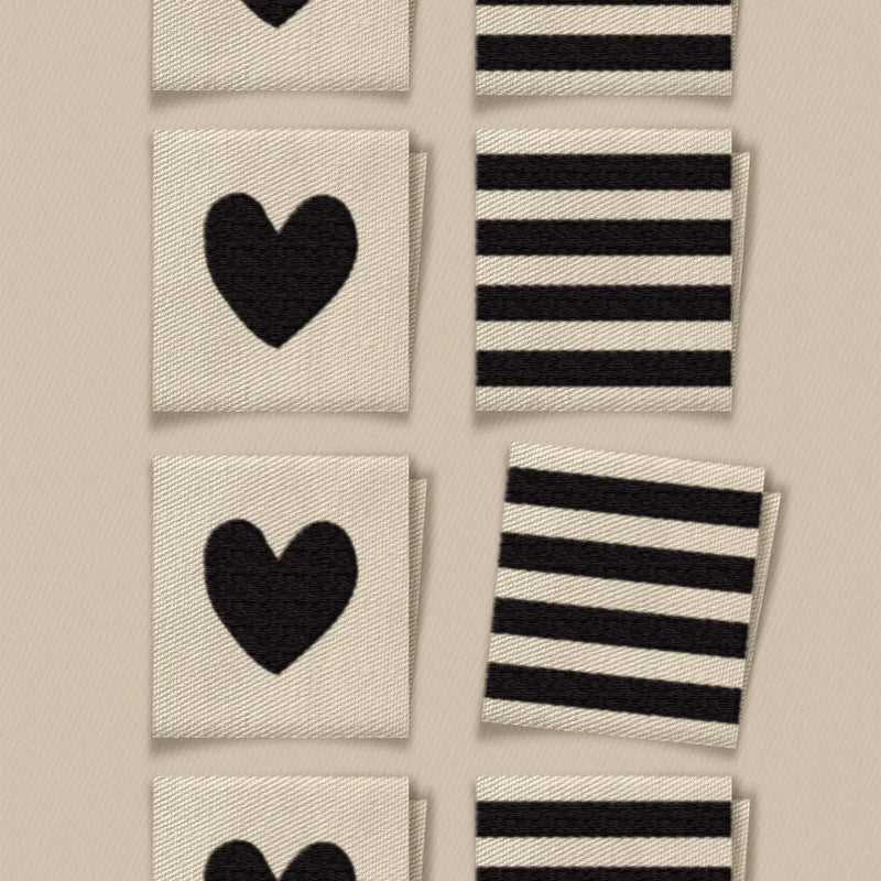 Matchy Matchy: Black Heart and Square Garment Labels