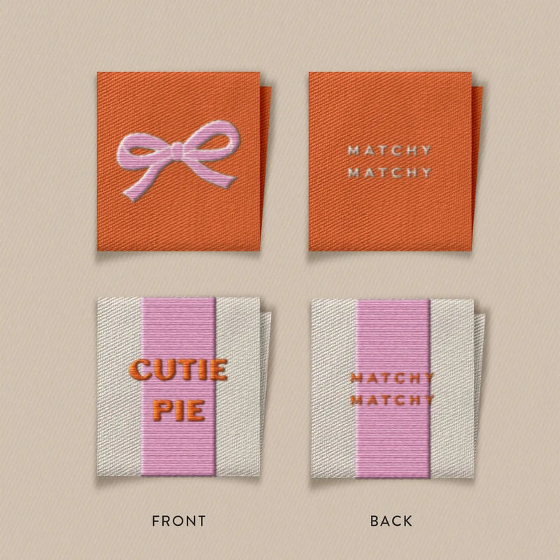 Matchy Matchy: Cutie Pie Bow Square Garment Labels