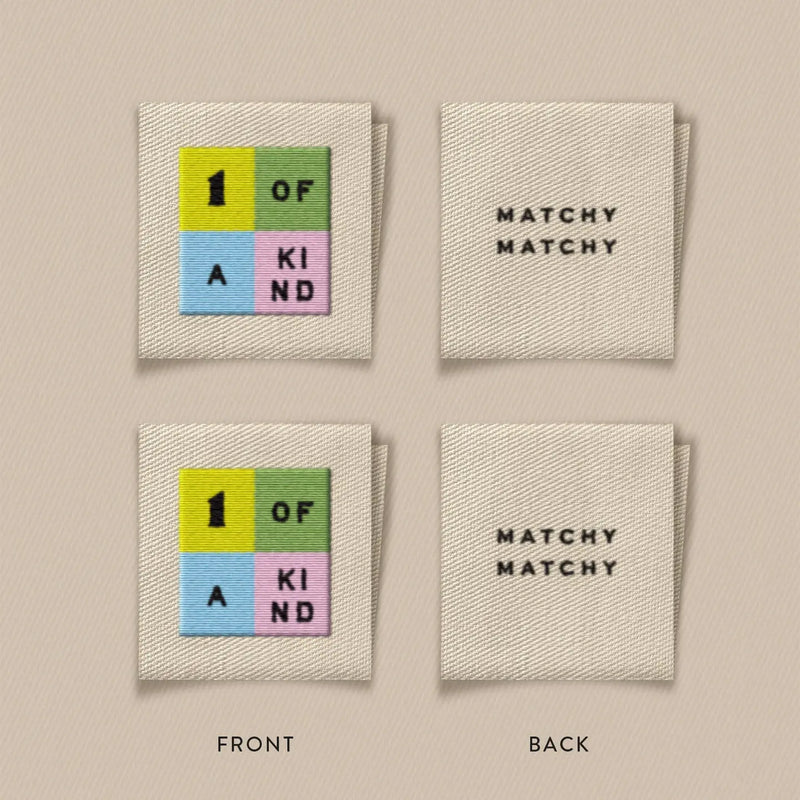 Matchy Matchy: One of A Kind Rainbow Square Garment Labels