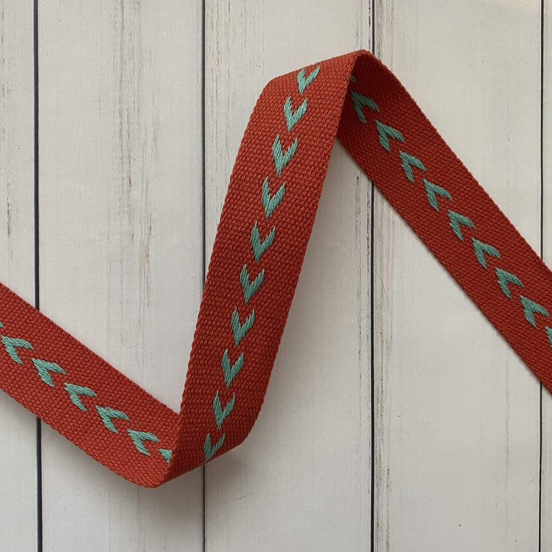 Arrow Webbing: Orange with Mint